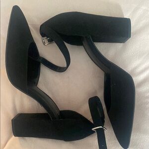 Black Stiletto Ankle-Strap Heels